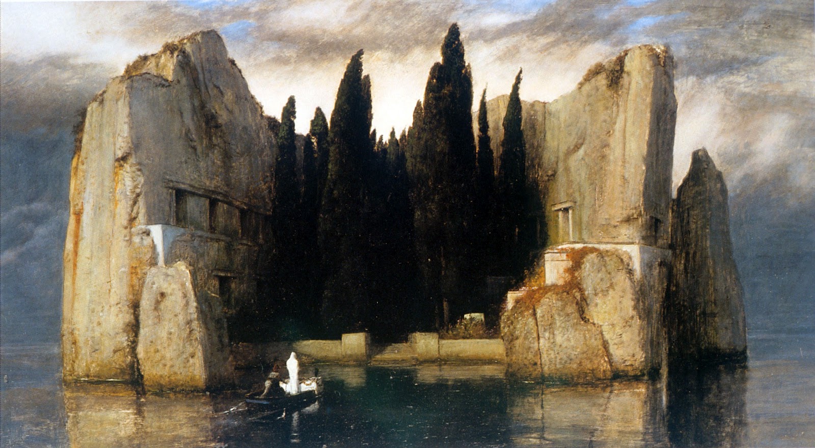Lôle des Morts, Arnold Böcklin, version de Berlin, 1883.